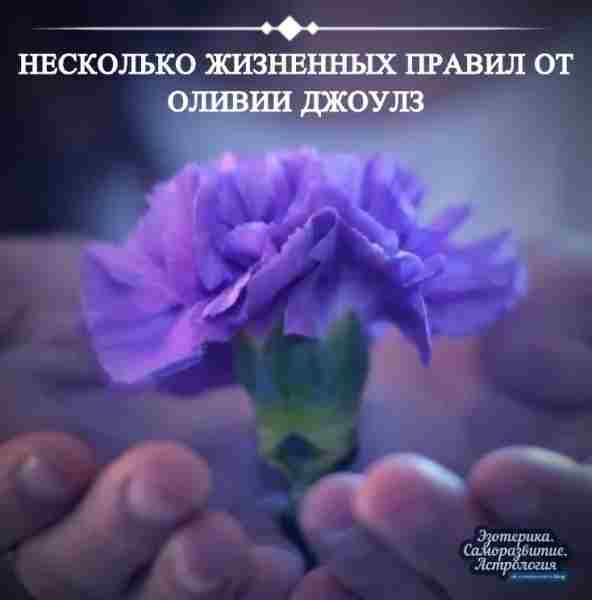 Несколько жизненных правил от Оливии Джоулз1. Не психуй.