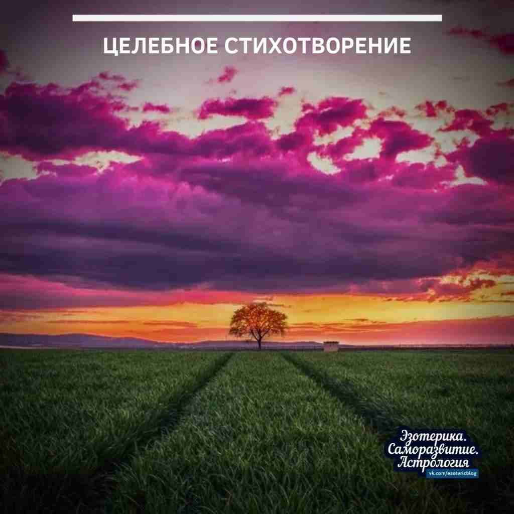 Целебное стихотворение Это стихотворение внесет в Ваш Мир успокоение, даст телу здоровье, Душе –…