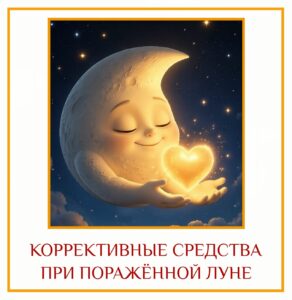 КОРРЕКТИВНЫЕ СРЕДСТВА ПРИ ПОРАЖЁННОЙ ЛУНЕ Луна управляет эмоциями, душевным спокойствием и способностью заботиться о…