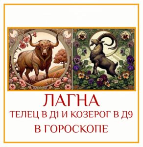 Сочетание Лагны в Тельце Д-1 и Лагны в Козероге Д-9 — это встреча двух…
